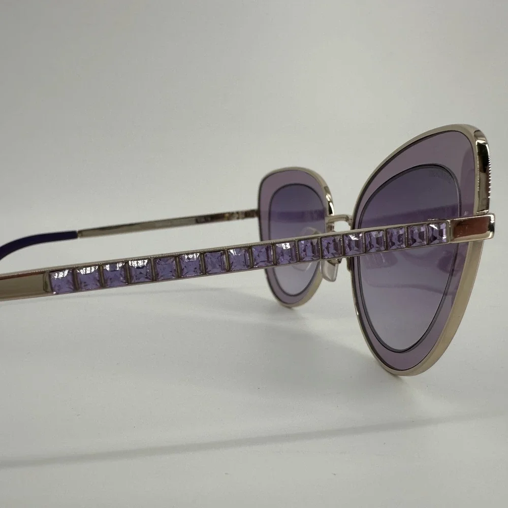 Swarovski SW 144 72Z Rose Gold Aviator Sunglasses Wmen Crystal Detail Frame 51mm